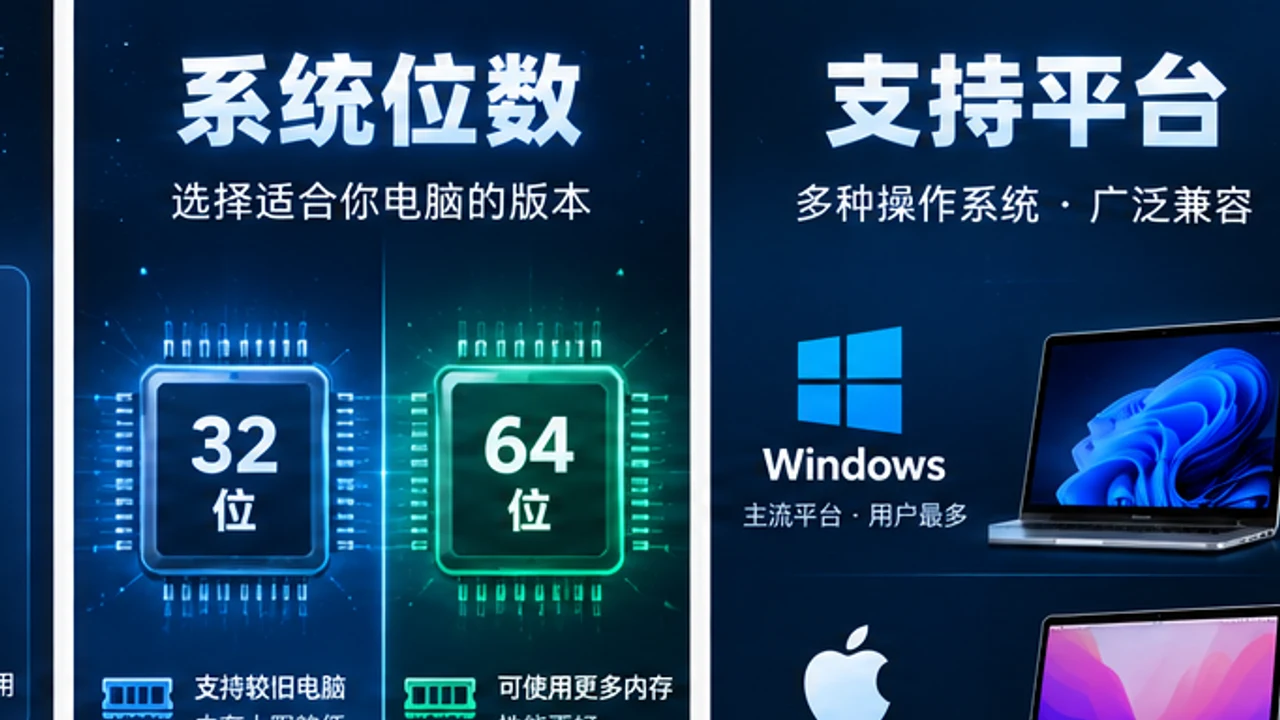 Google Earth Pro Windows 系统位数和多平台安装包选择信息图